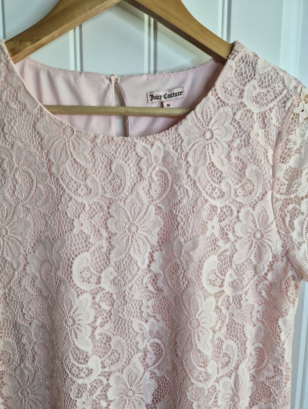 Medium Juicy Couture Pink Lace Dress Party Wedding Casual Coquette Western Balle